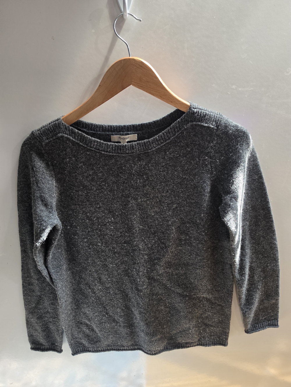 Madewell Heather Charcoal Crewneck Sweater Size S